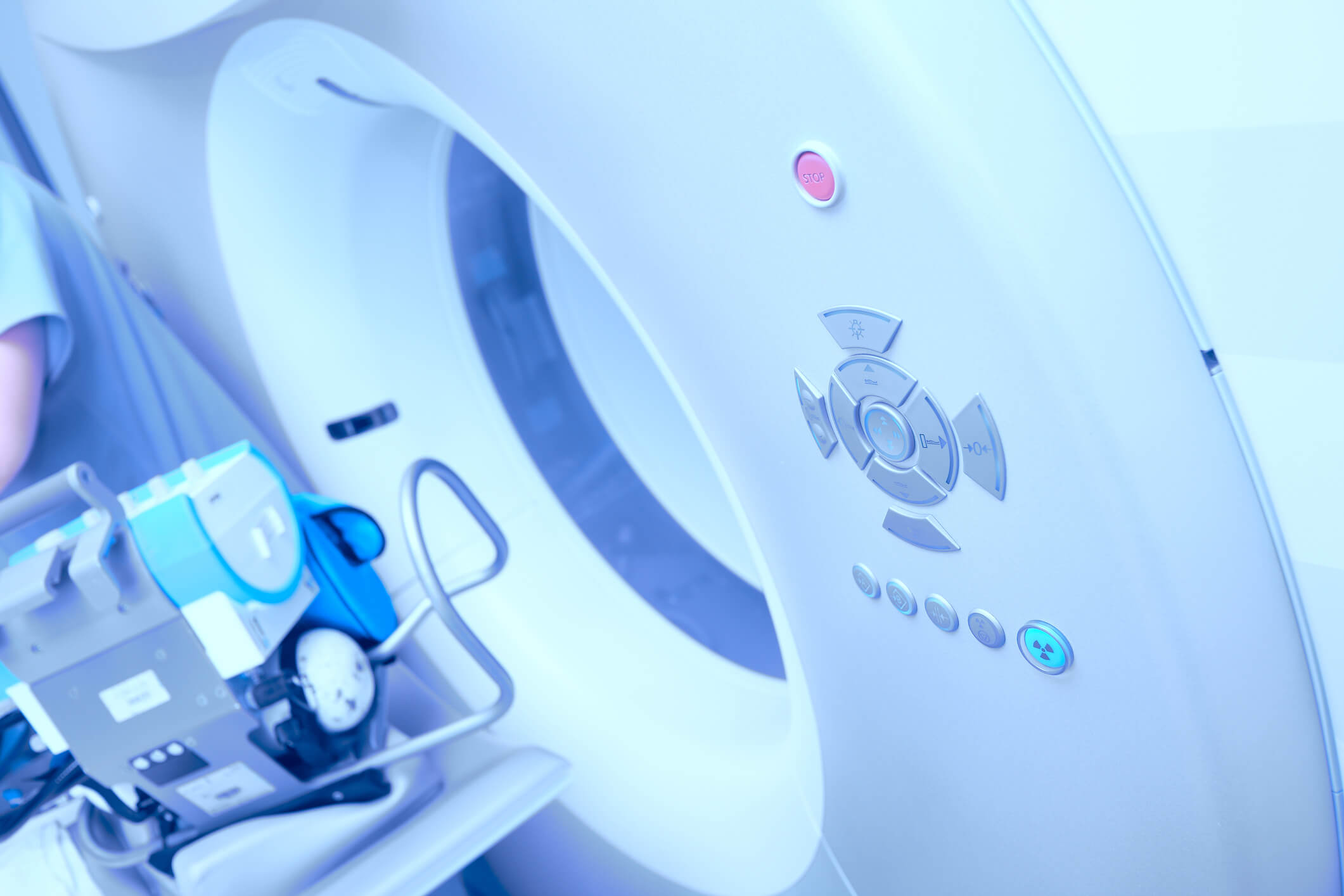 close up of PET scan machine