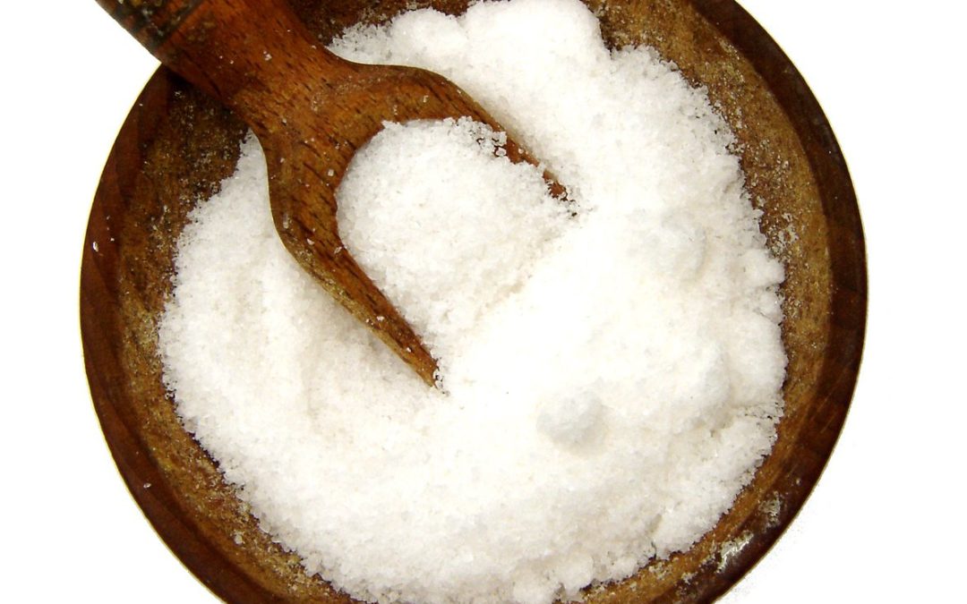 wooden bowl full of salt