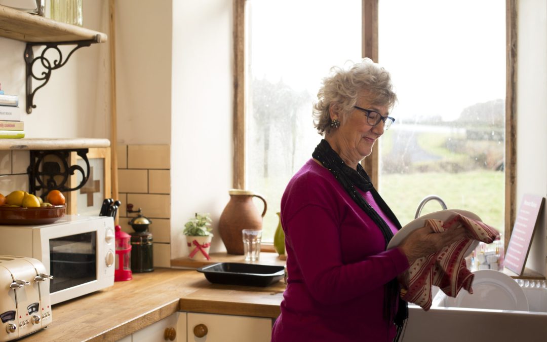 Grandma Drying Dishes